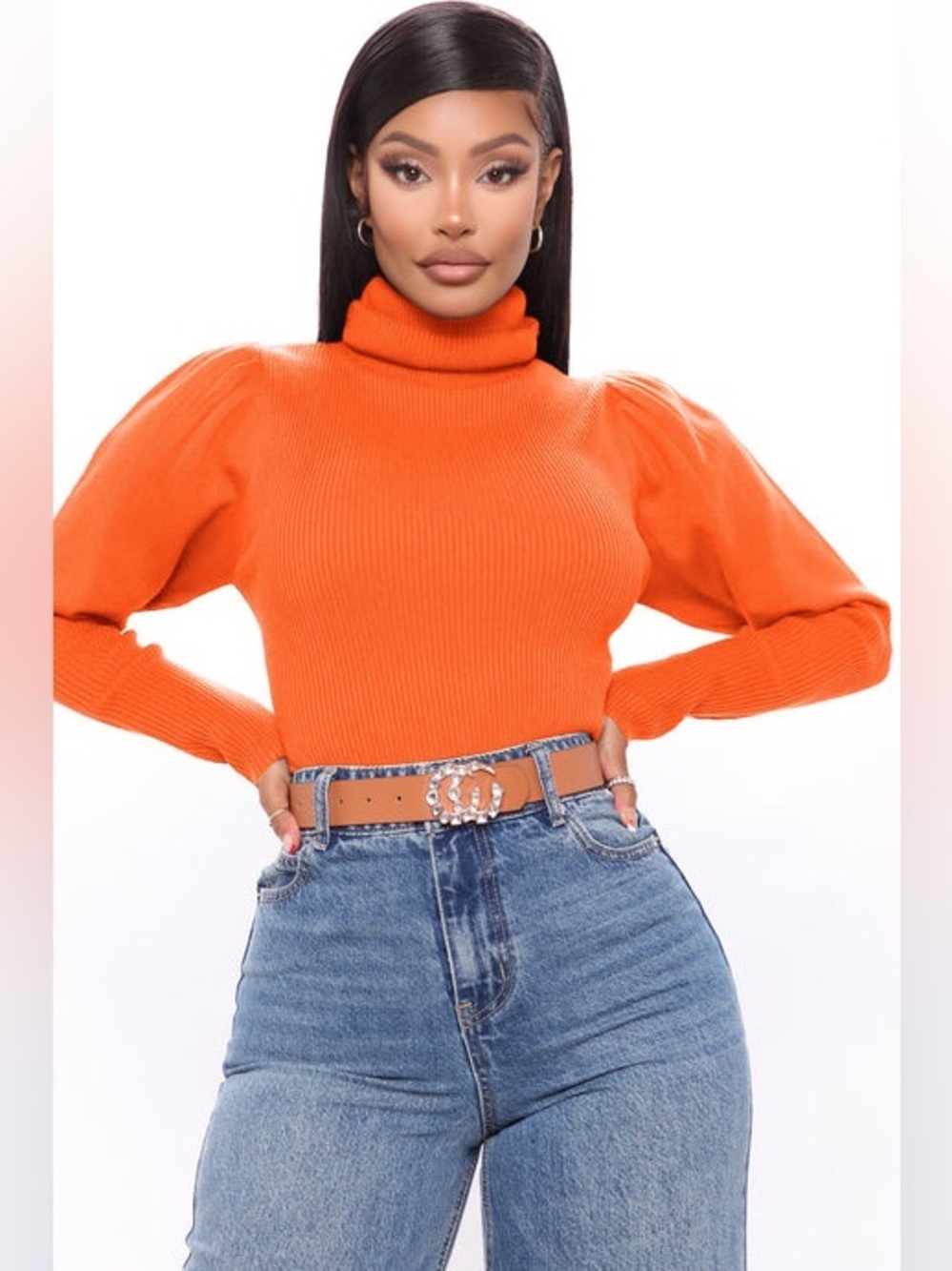 FASHION NOVA | Adored By You Turtleneck Sweater - Orange